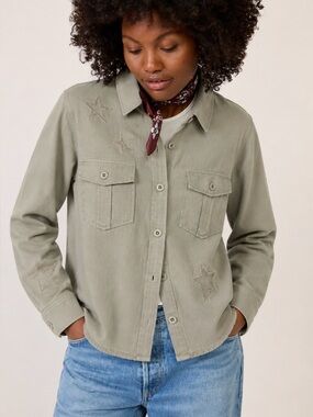 Evereve Rails Loren Sage Star Embroidered Jacket